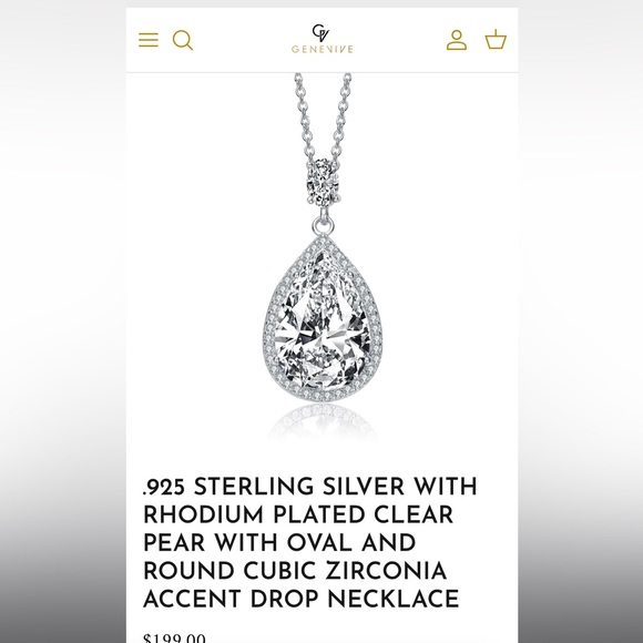 NWT Genevive Clear Jewel Necklace - Picture 3 of 4